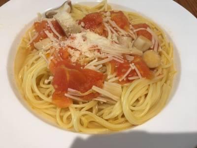 きのことトマトのスープスパ レシピ 山本 麗子さん みんなのきょうの料理 おいしいレシピや献立を探そう