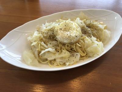 春キャベツとちりめんじゃこのパスタ