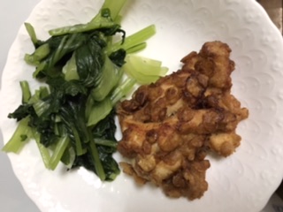 カリカリチキンとそうめん