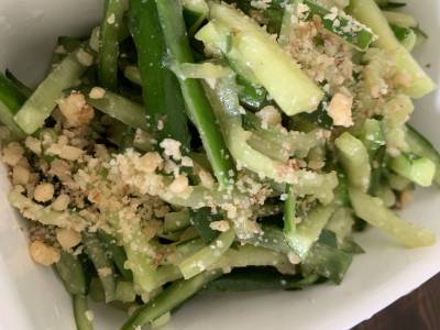 きゅうりのごま油あえ