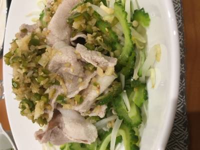 豆もやしと豚しゃぶの香味サラダ