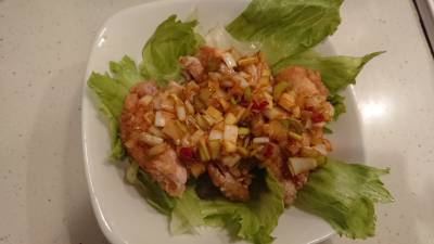 揚げ鶏のねぎソース