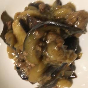 なすとひき肉のピリ辛炒め