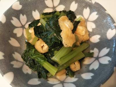 油揚げと小松菜の煮びたし
