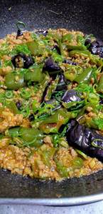 なすとピーマンのみそ炒め