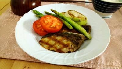 ぶりのカレーソテー 焼き野菜添え