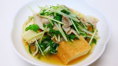 水菜と豚肉のサッと煮