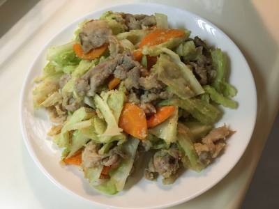 おから入り肉野菜炒め