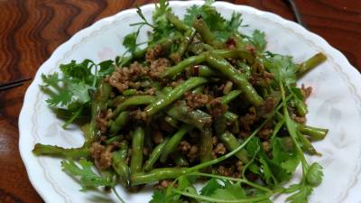 いんげんとひき肉の香り炒め