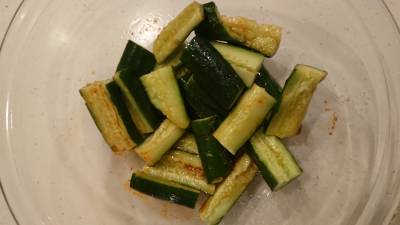 たたききゅうりの辛みあえ