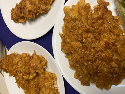 カリカリチキンとそうめん