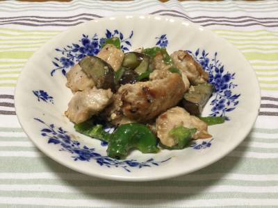 鶏肉となすのスタミナ炒め