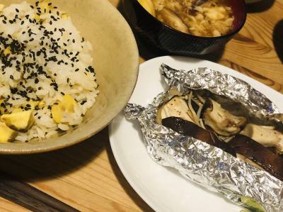 まいたけとエリンギのホイル焼き