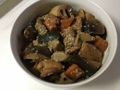 根菜と鶏肉の甘酒煮