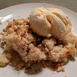 りんごとバナナのクランブル