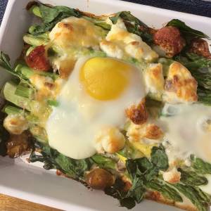 二色アスパラと卵のオーブン焼き