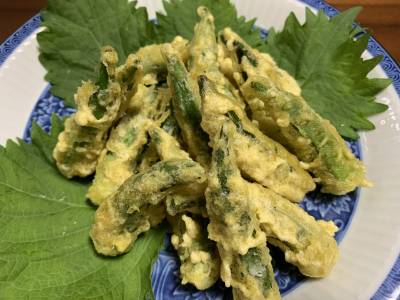 オクラのカレー天ぷら