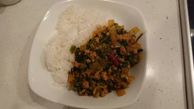 ほうれんそうとひき肉のカレー