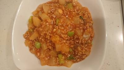 コロコロ大根の炒めマーボー