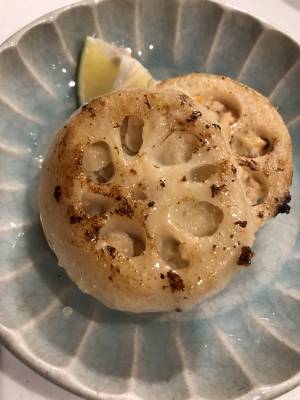 れんこんのえびはさみ焼き
