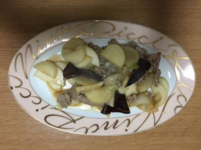 かぶと豚肉の炒め物