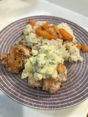 サーモンとえびのハンバーグ