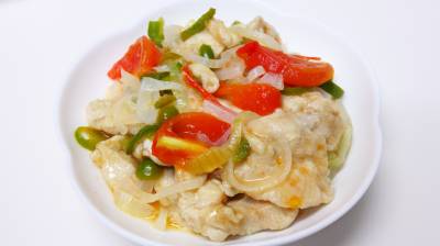 チキントマトのレンジ蒸し