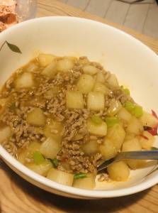 コロコロ大根の炒めマーボー