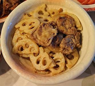 れんこんと豚肉のにんにくみそ炒め