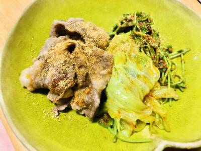 レタスの牛肉蒸し