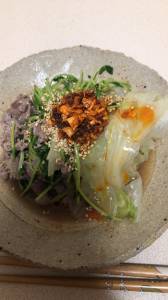 レタスの牛肉蒸し