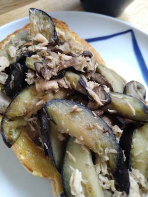 なすとツナの塩炒め