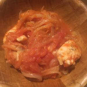 ささ身とトマトのフライパン煮