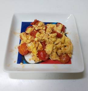 ミニトマトのふわとろ卵炒め