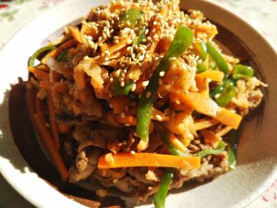 切り干し大根のチャプチェ風