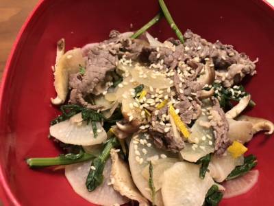 大根と牛肉のおかずナムル