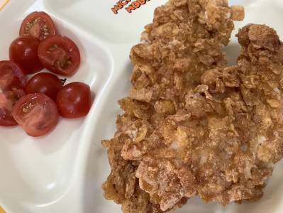 カリカリチキンとそうめん