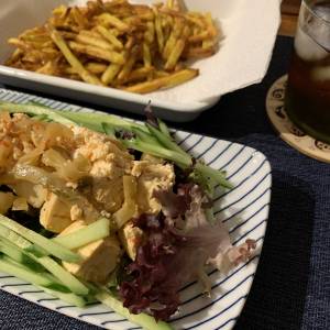 くずし豆腐とザーサイの辛みあえ