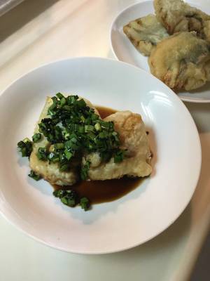 揚げさばのにらソース