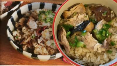 焼きさばと梅の炊き込みご飯