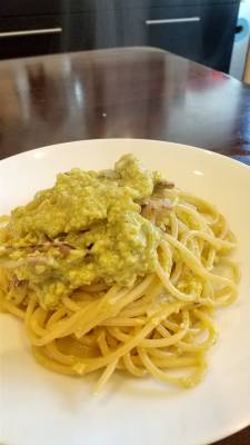 ねぎのカルボナーラスパゲッティ