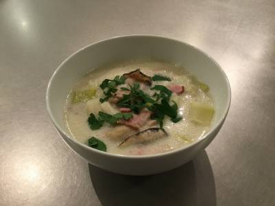 かきとねぎのチャウダー