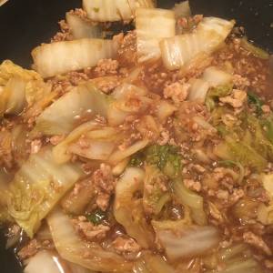 白菜の鶏マーボー