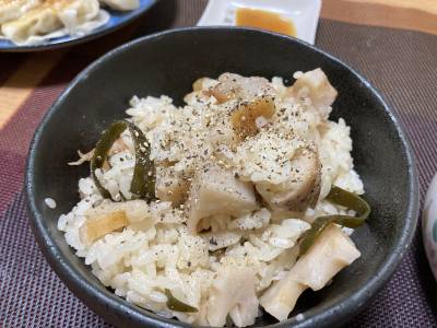 焼きれんこんの炊き込みご飯