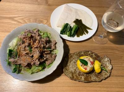 レタスの牛肉蒸し