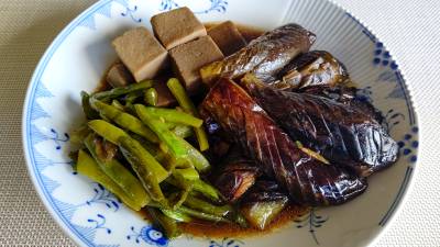 なすと高野豆腐の煮物
