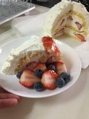 いちごのドームケーキ
