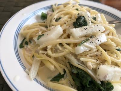 山芋のクリーミーパスタ