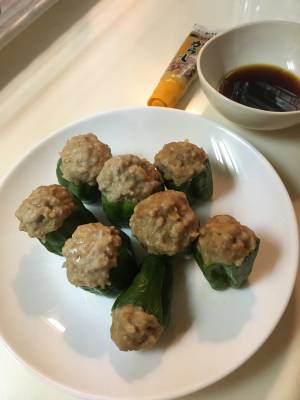 ピーマンのレンジシューマイ