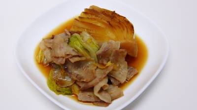 焼き白菜と豚肉のクッタリ煮